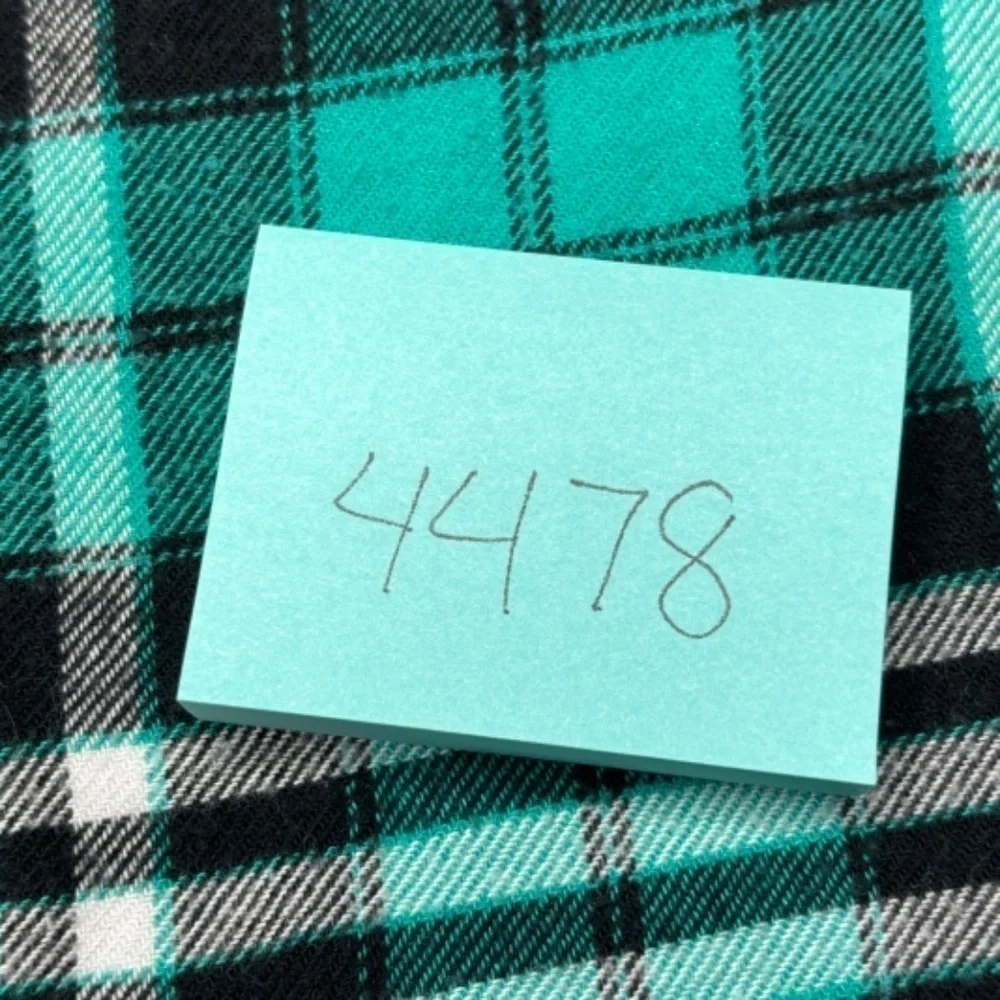 Justice Girls Top Size 7 Teal Black White Plaid Long Sleeve Button Down Shirt
